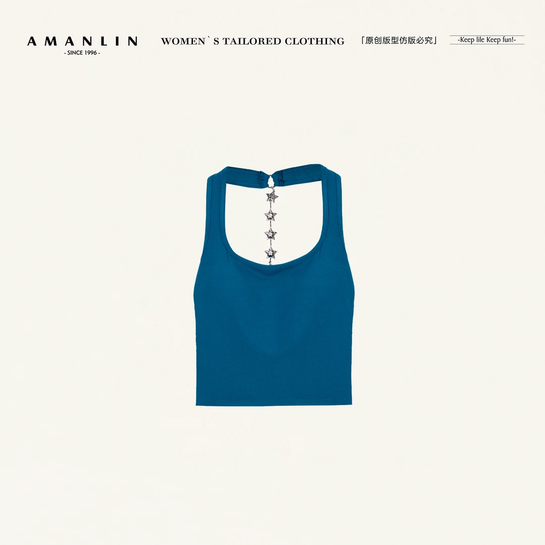 AMANLIN/阿谩琳恋夏风夏季甜辣风性感修身显瘦背心吊带D599107