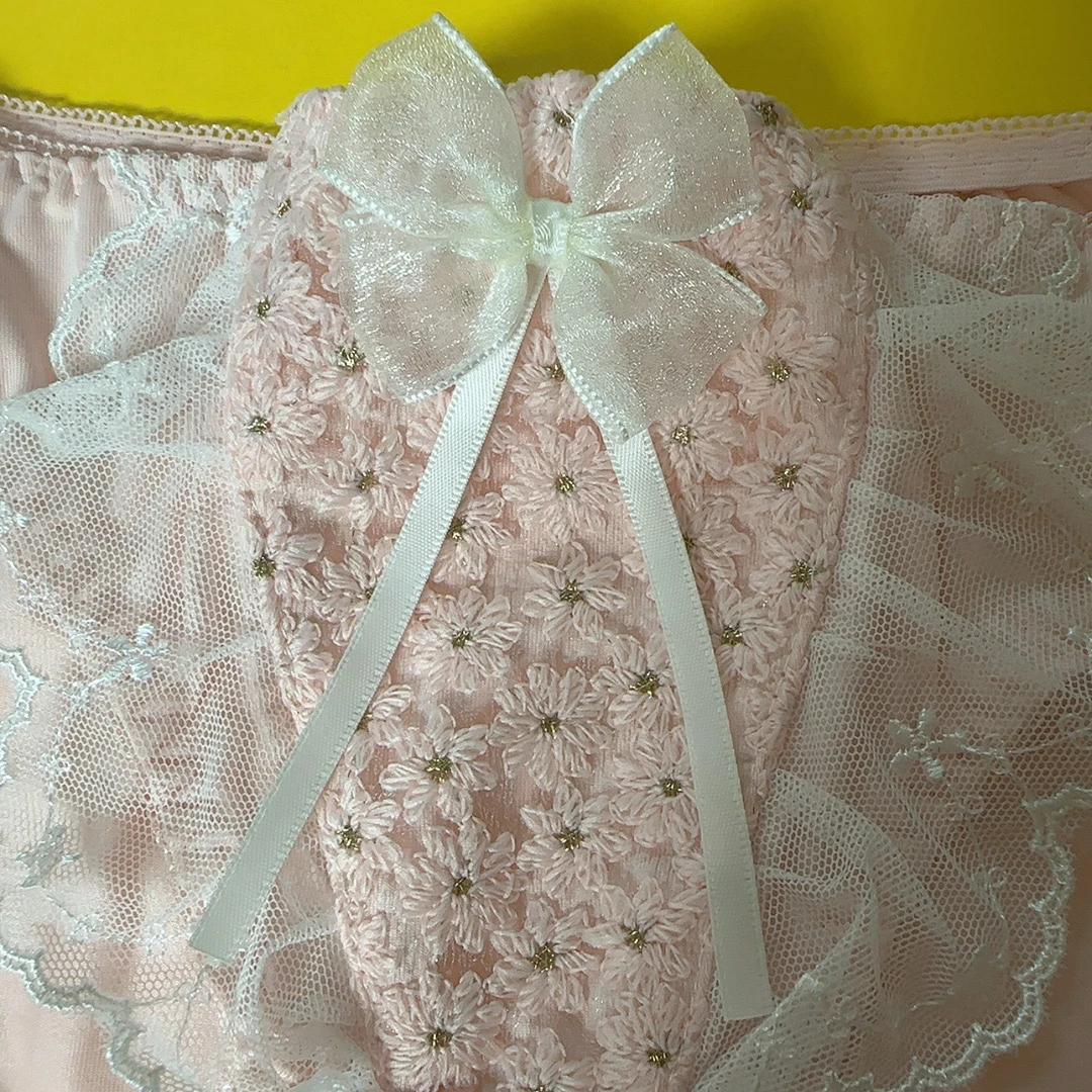 男女同款新款潮流时尚花边刺绣三角低腰家居裤