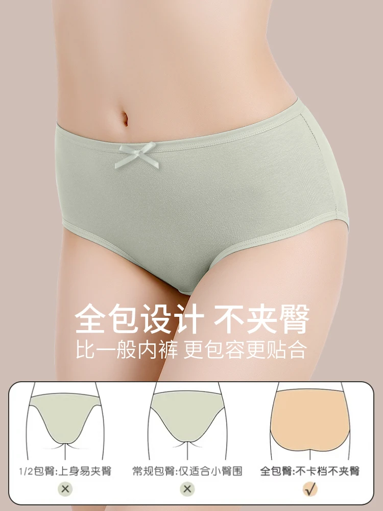 纯棉薄款抗菌中腰学生透气日系全棉大码少女生三角短裤