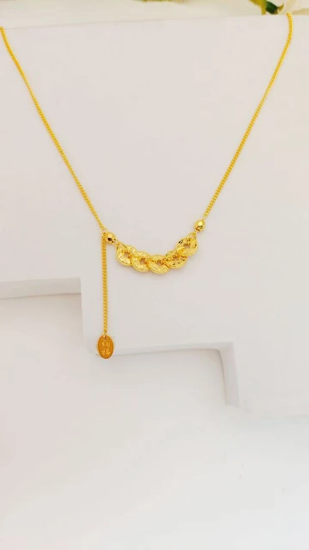 坠链均925银 碎碎冰钱币套链鑫约0.35