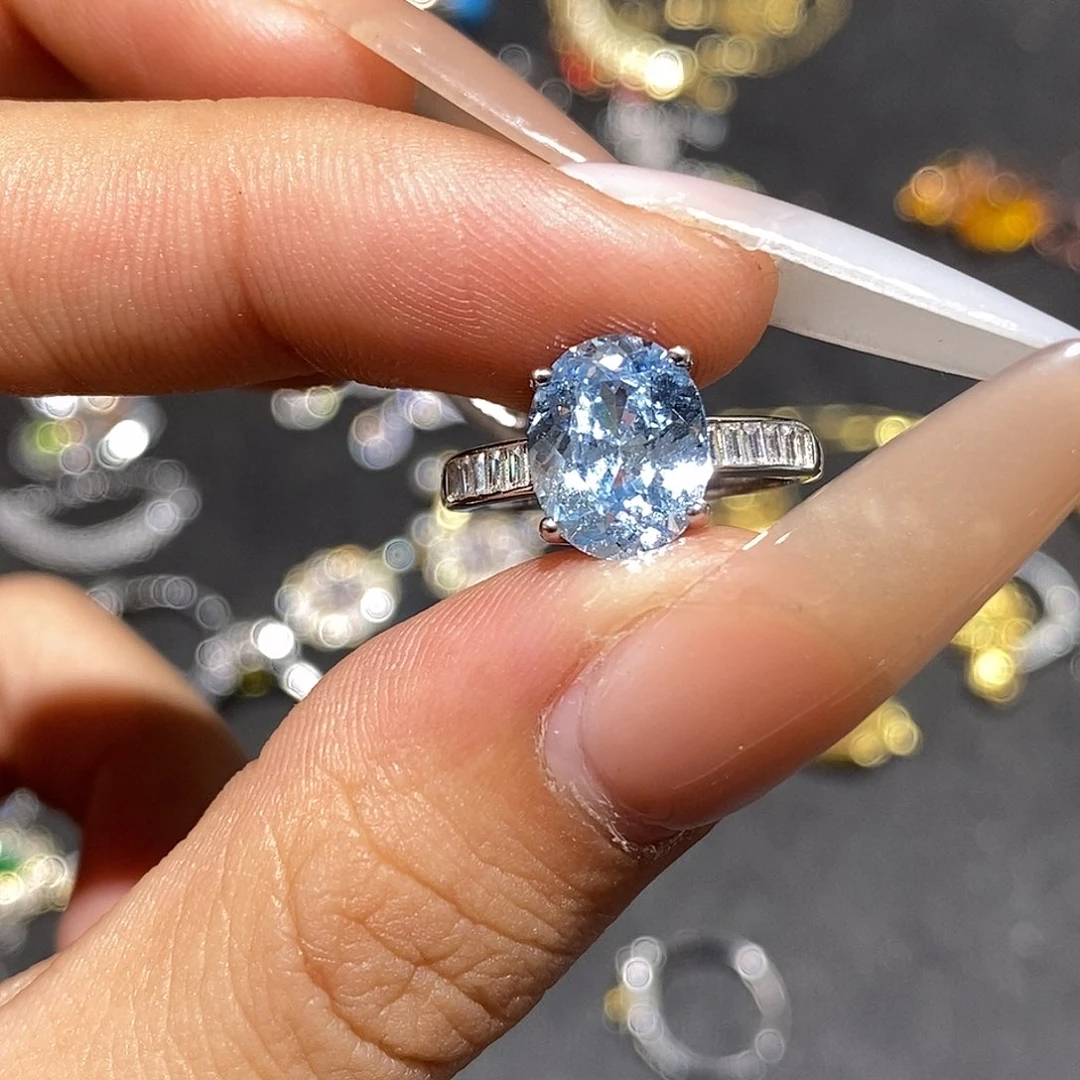 银S925镶嵌戒指托帕石