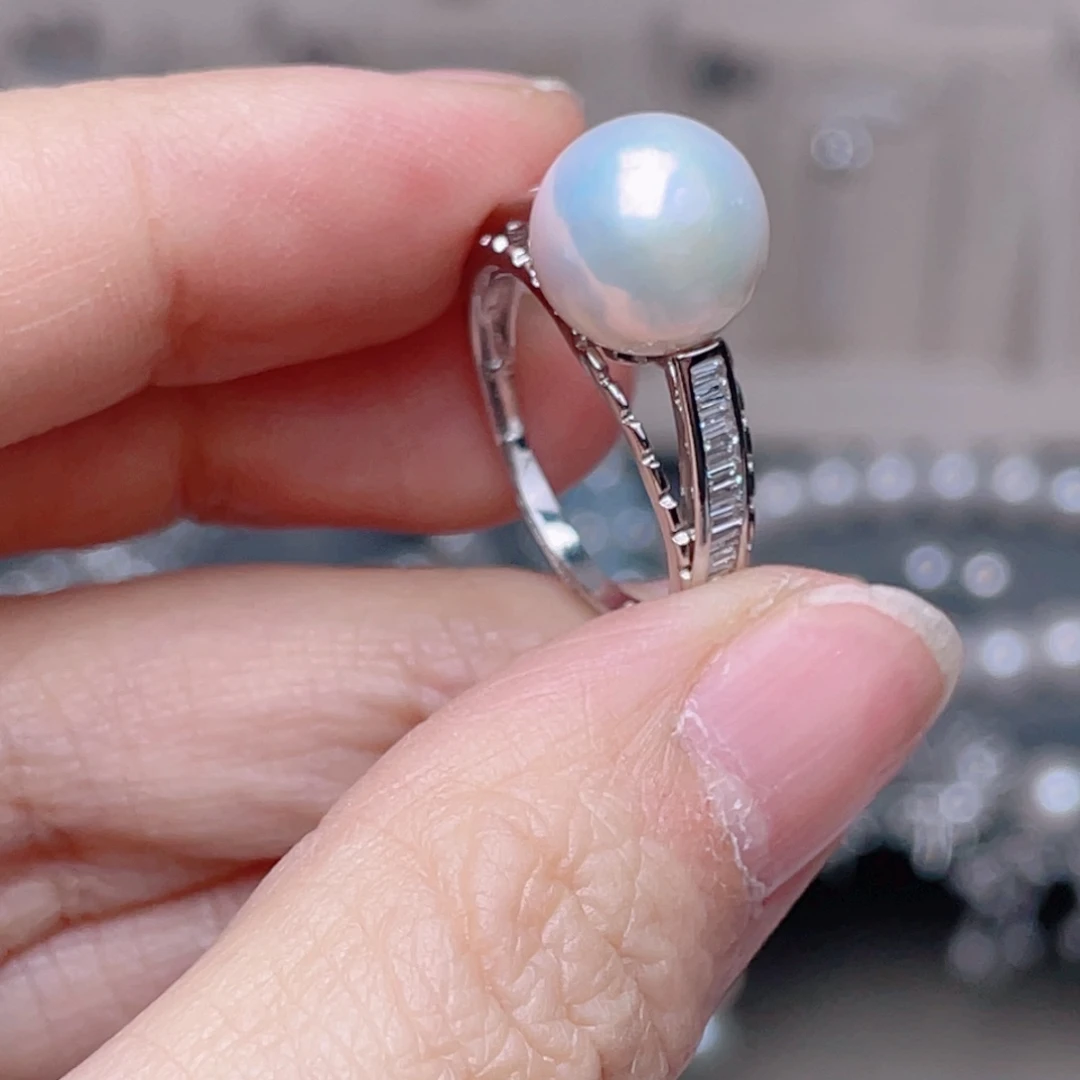 淡水珍珠颈饰银S925镶嵌戒指