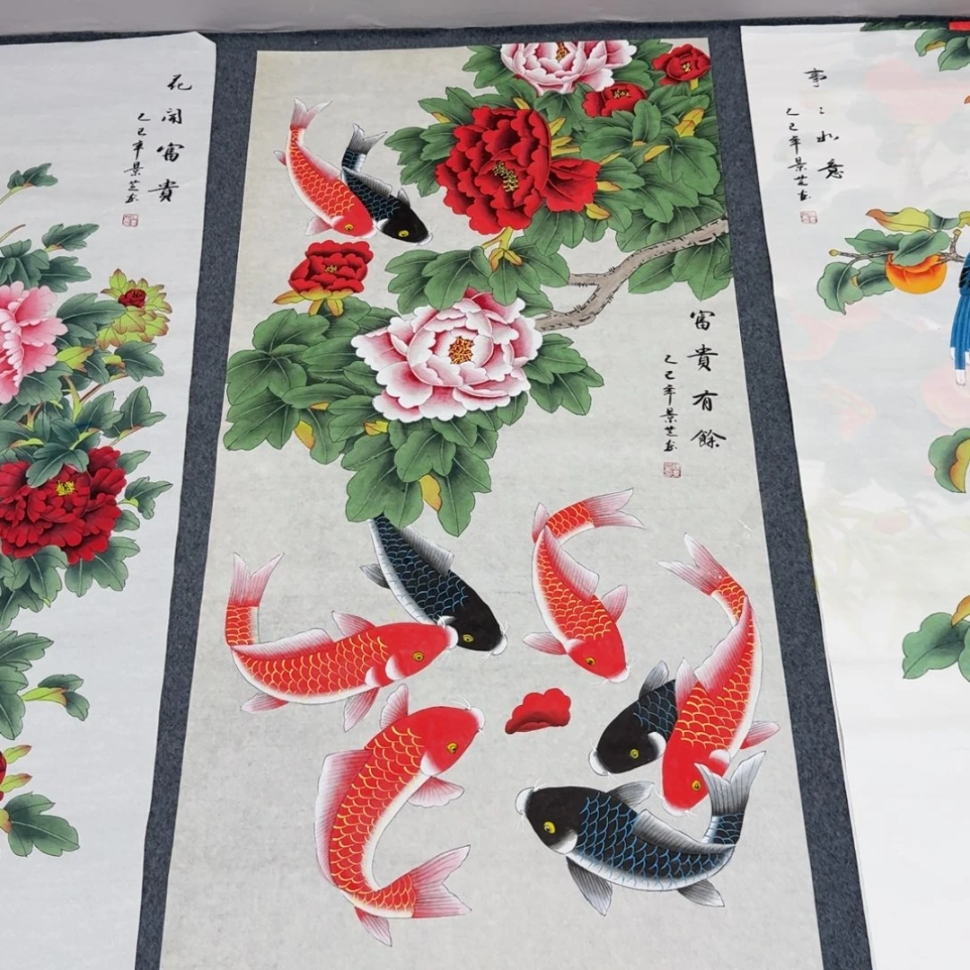 国画四尺尺寸70X140纯手绘作品