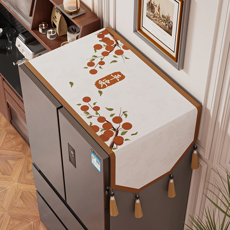 MAIXUAN/麦轩福气满屋冰箱流苏盖布新年单双开门冰柜洗衣机盖巾