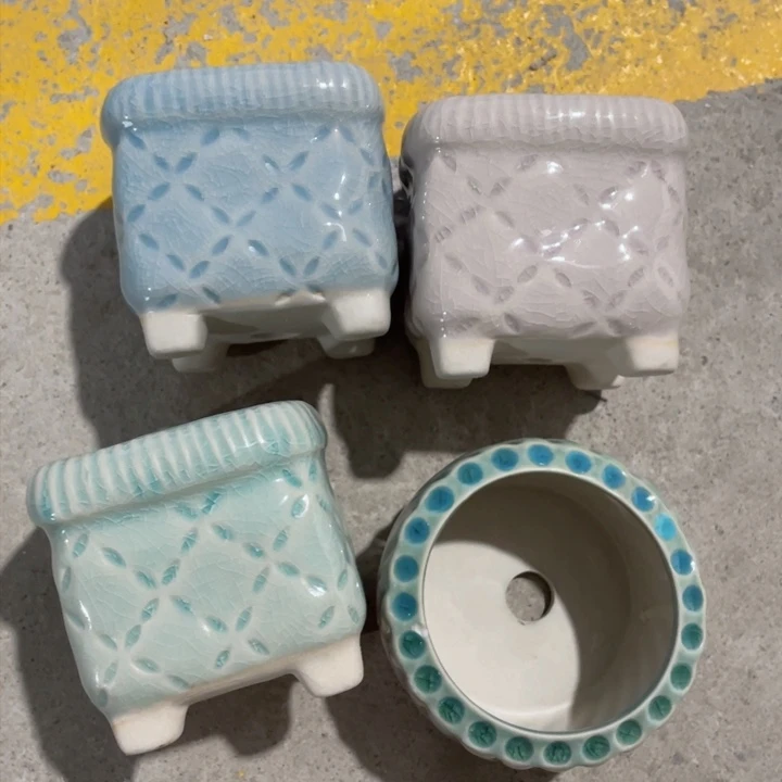 陶瓷瑕疵半手工花盆默认微瑕组合