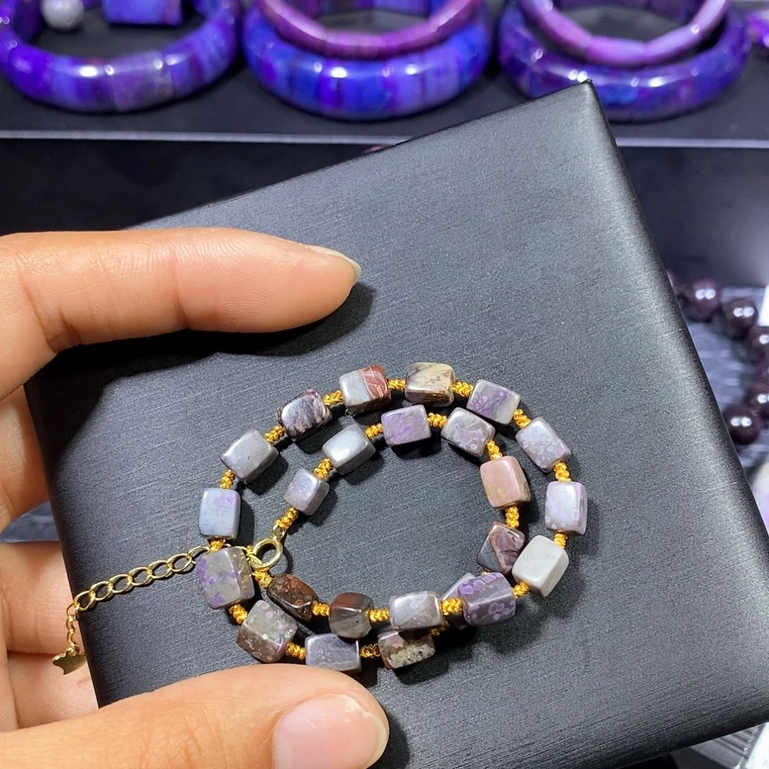 苏纪石（舒俱来）未镶嵌南非舒俱来泥地方糖脚链