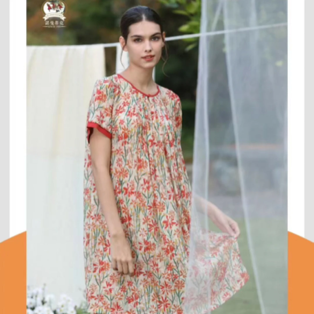 雅致内衣 | 诺曼蒂克女款圆领睡裙家居裙