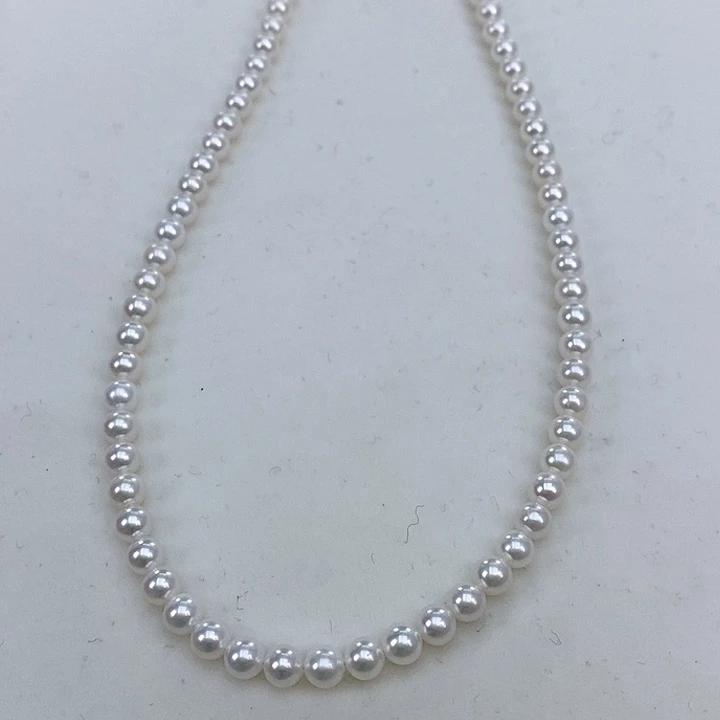 淡水珍珠颈饰银S925镶嵌4-4.5正圆冷白极强光