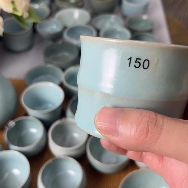 大***玩150仿古釉竹节杯子哈