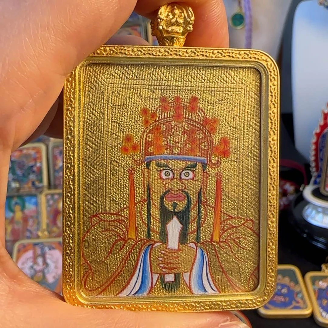 吊坠金唐五爷热贡唐卡