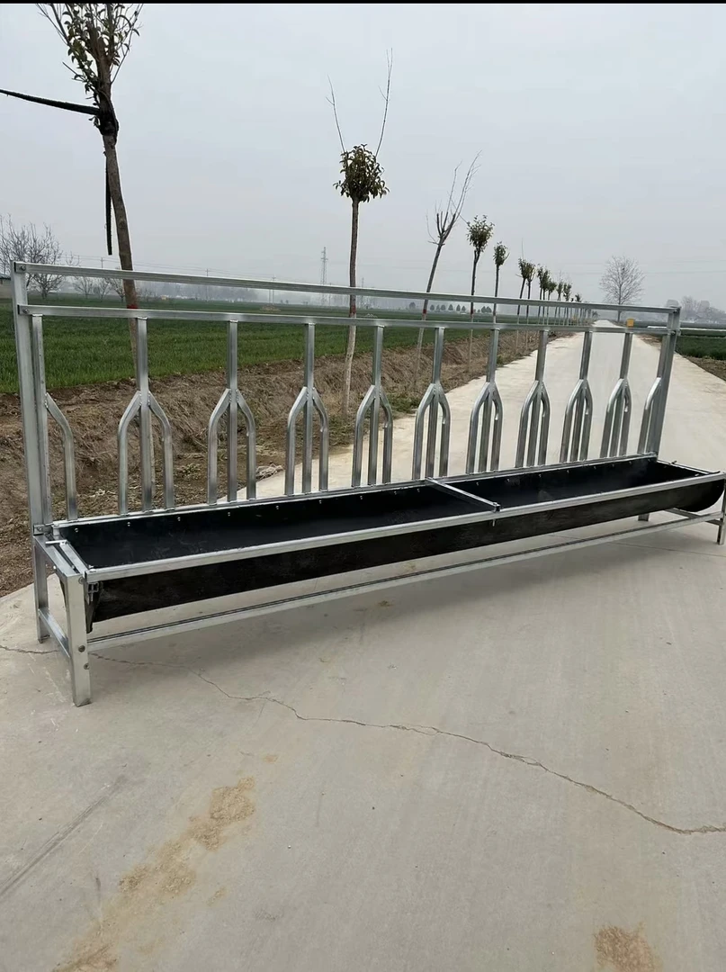 定位栏羊槽 方管定位羊颈夹可容纳10只大小羊同时一起进食