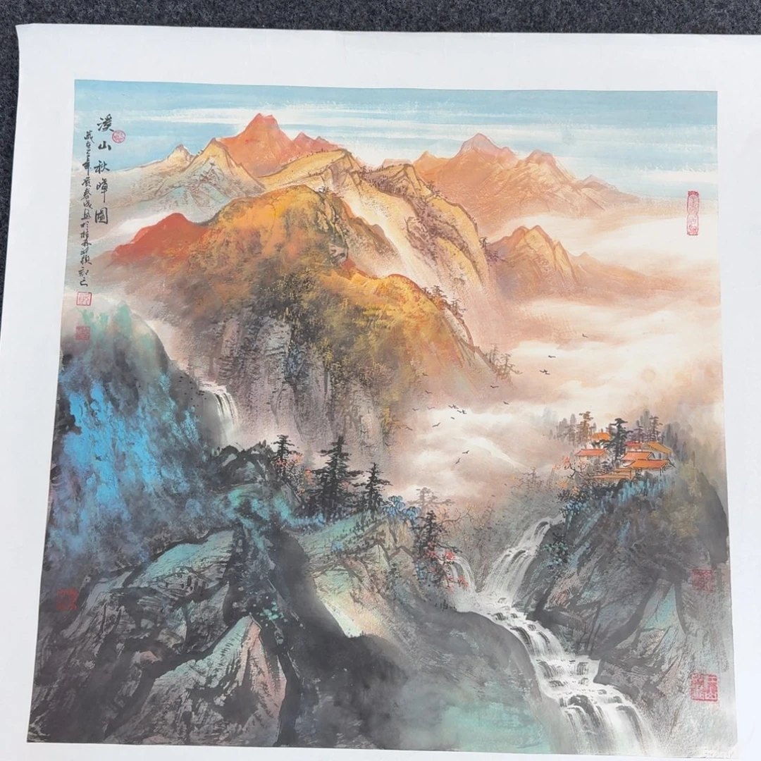 国画国画作品纯手绘山水花鸟