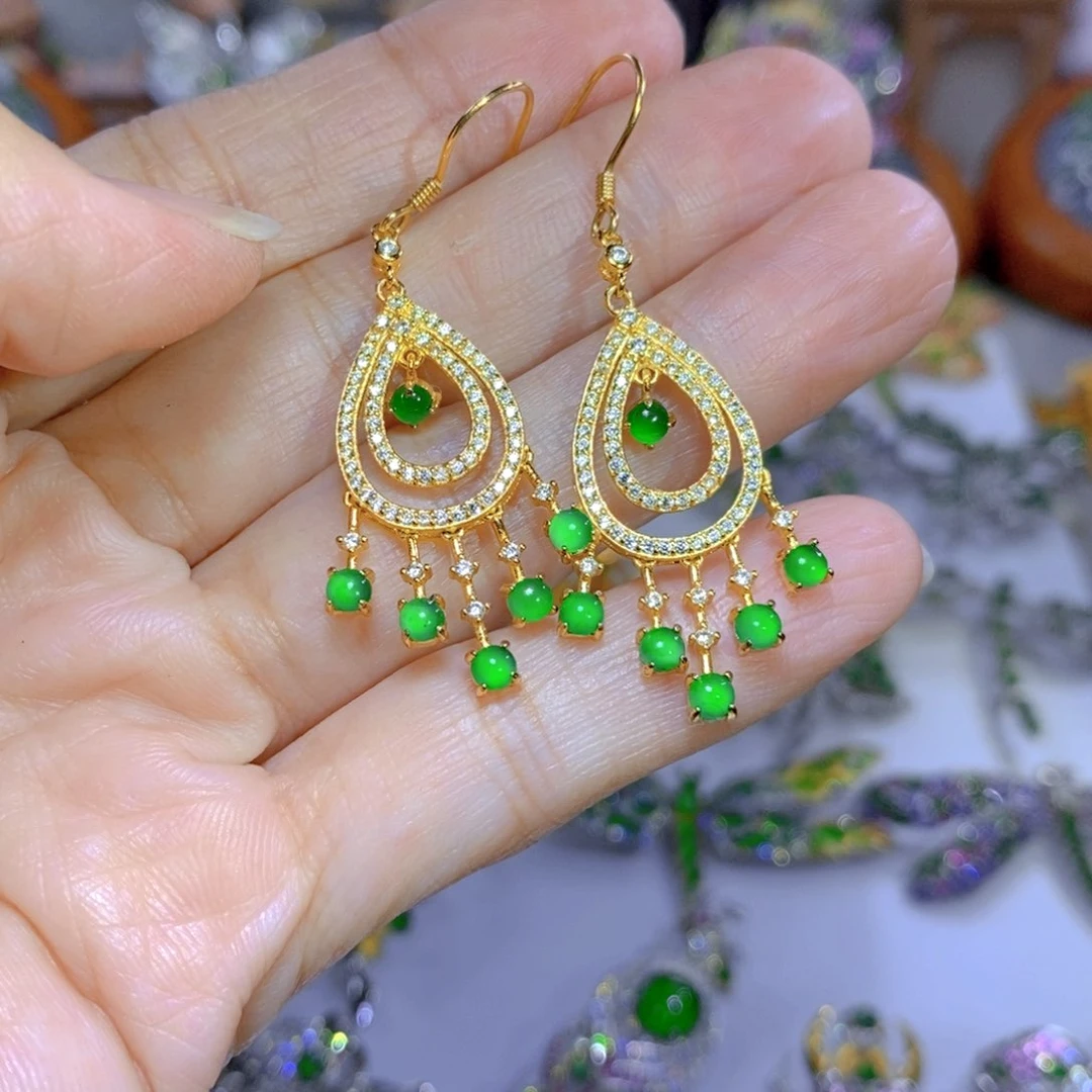 翡翠颈饰银S925镶嵌天然翡翠