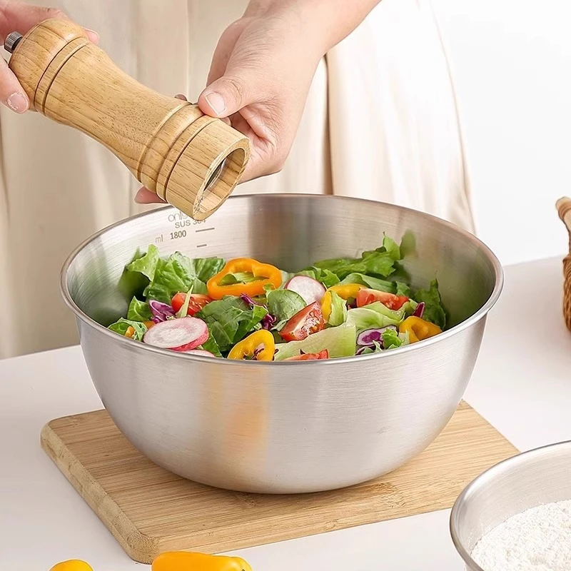 【不锈钢盆】家用洗菜料理盆打蛋盆加深烘焙打发奶油和面沙拉碗