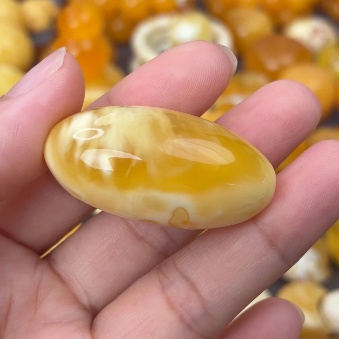 裸石蜜蜡未镶嵌俄蜜糖白枣珠