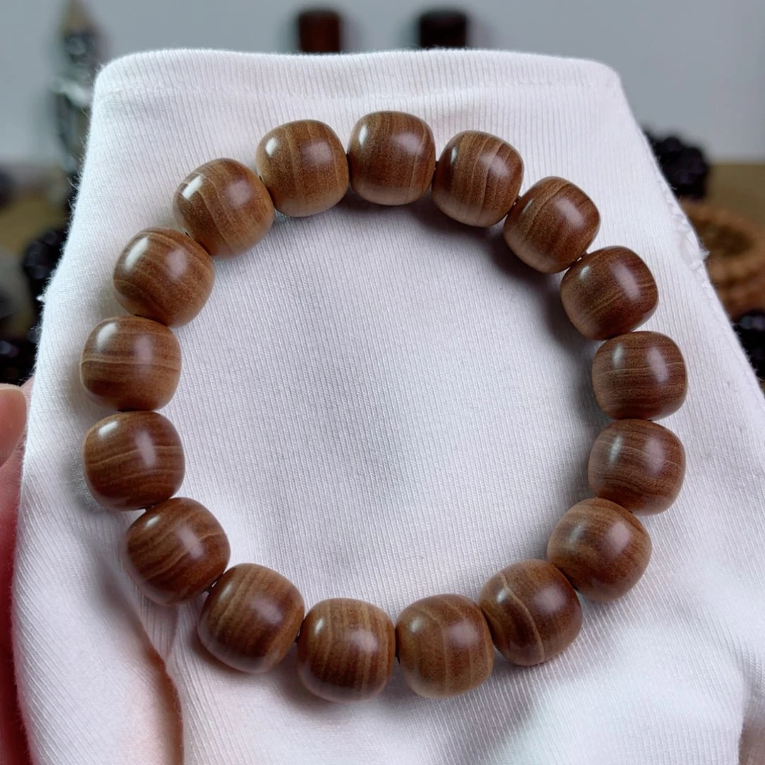 檀香木手串/手链12/13老型横纹黑肉正区老料虎皮纹