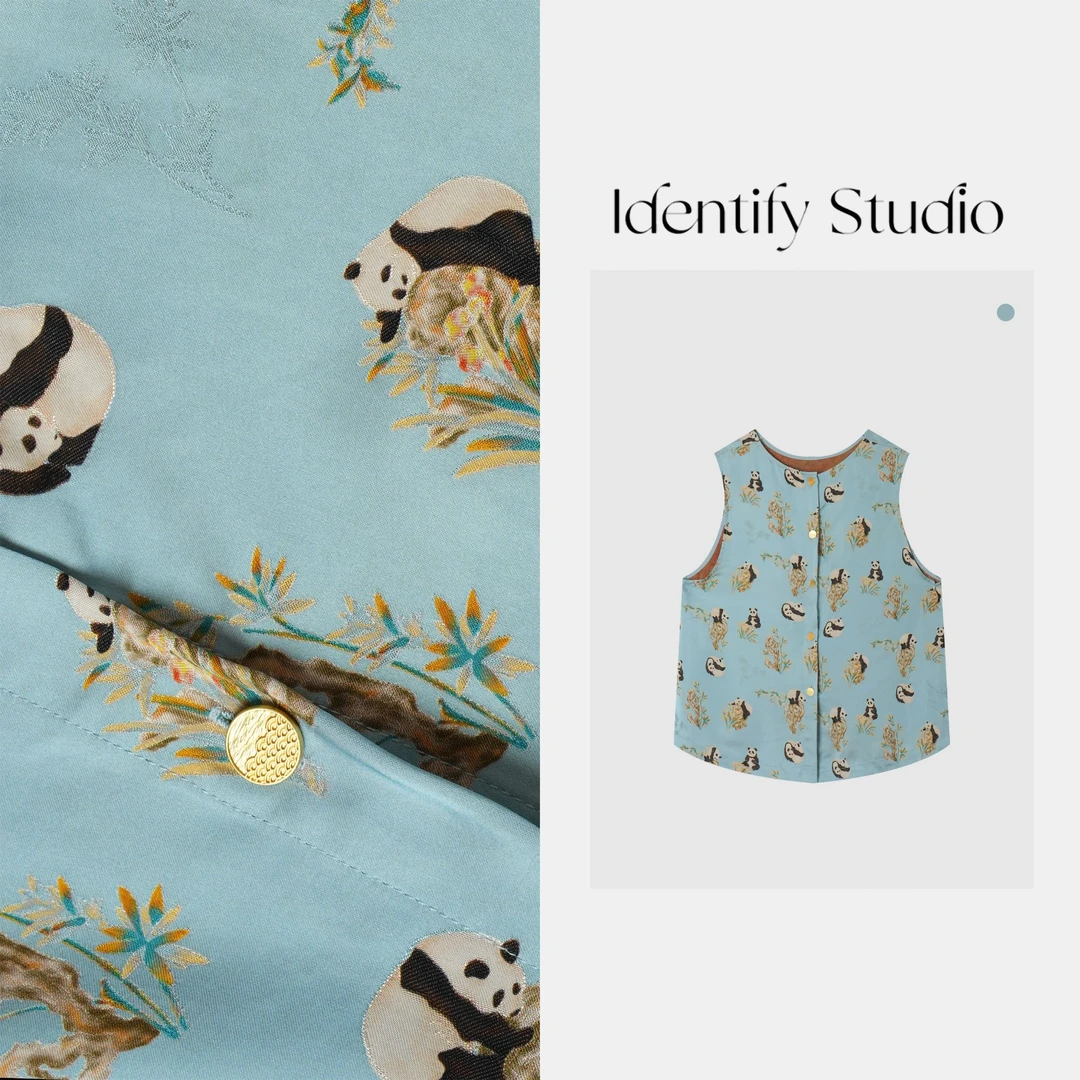IDENTIFY"熊猫"夏季新款休闲时尚熊猫印花无袖马甲25SSKK06245