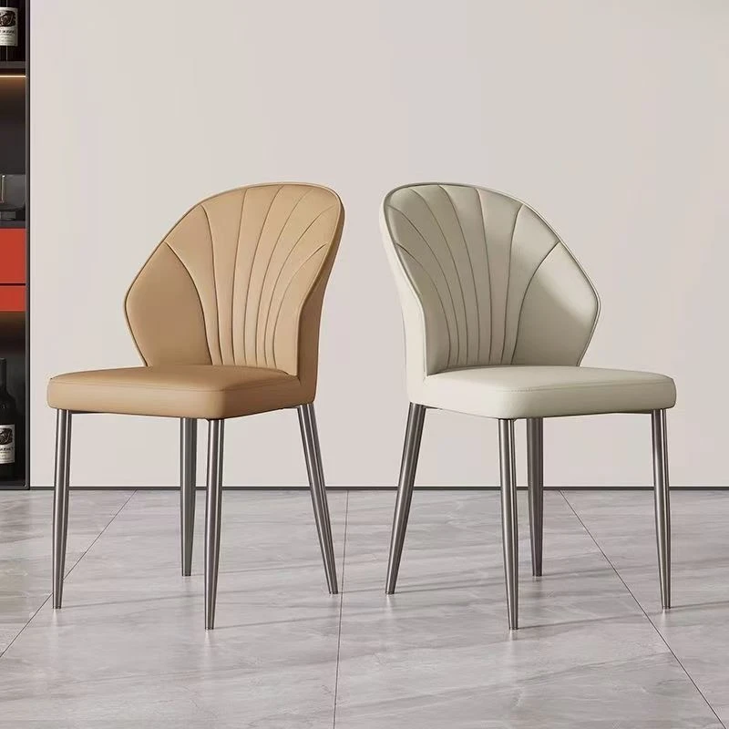 舒适皮革靠背椅北欧轻奢餐椅家用椅厅椅北欧轻奢餐椅家用椅子