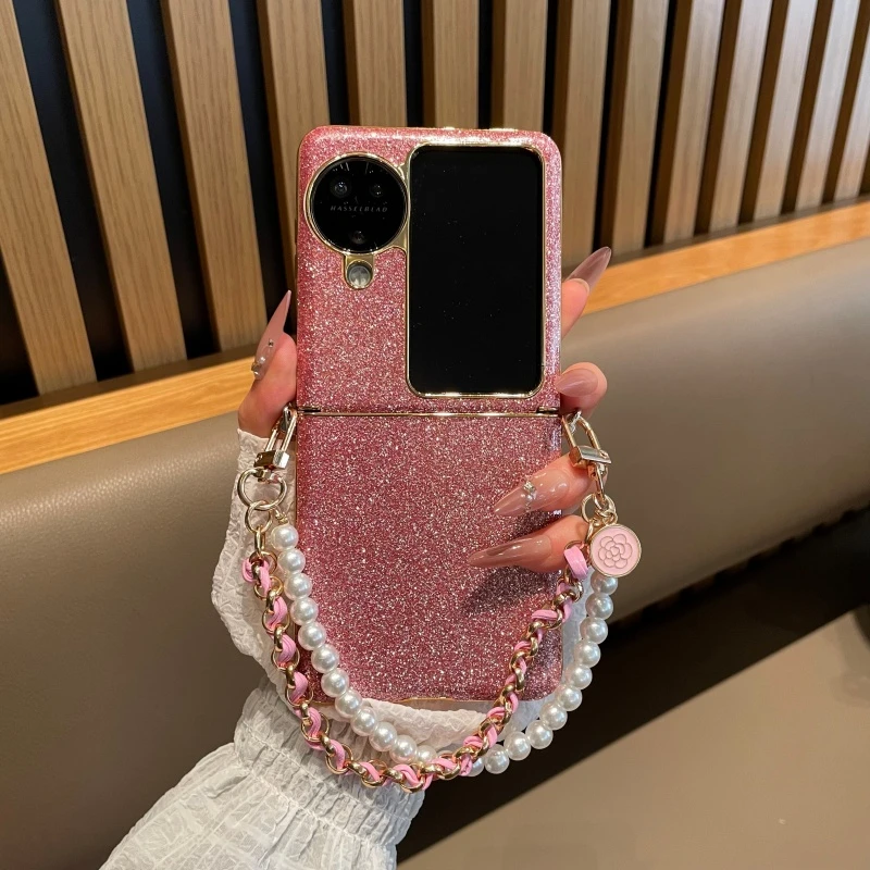 适用oppofindn3flip典藏版手机壳电镀连体内置闪粉外壳oppo时尚潮