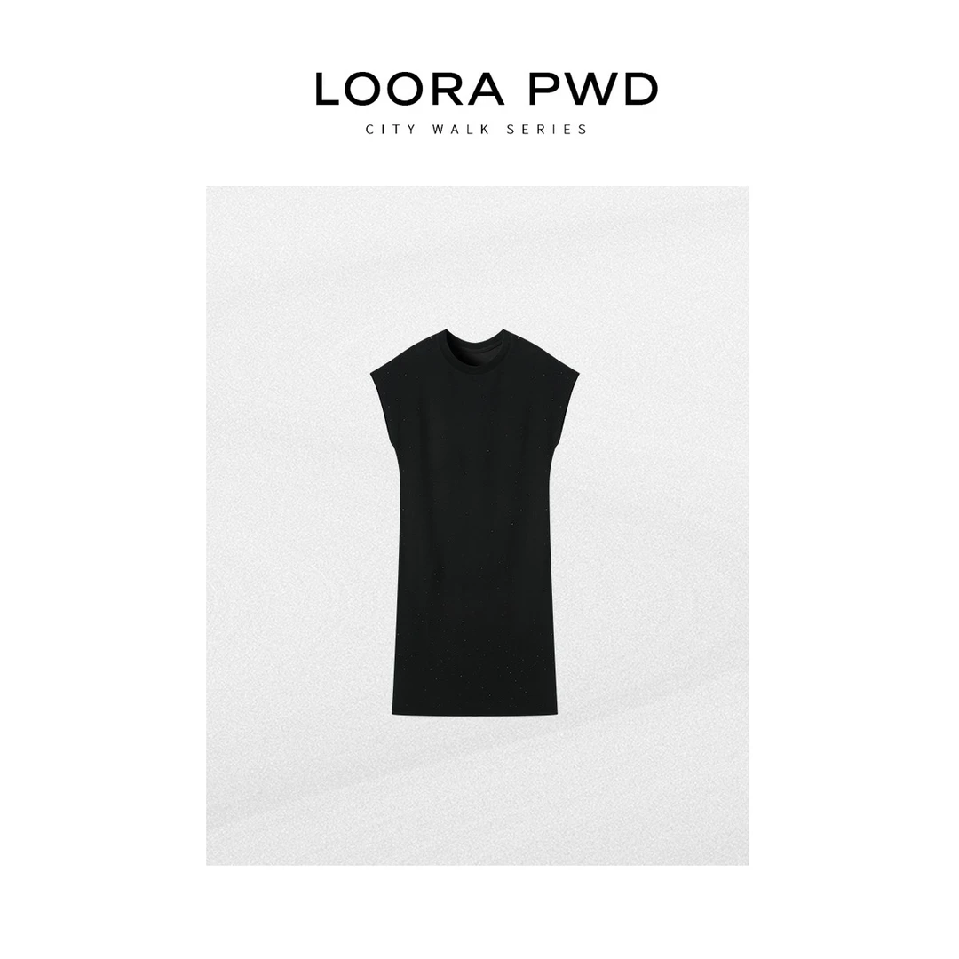 LOORAPWD/罗拉密码 时尚定钻点缀连衣裙25CJBC0027N