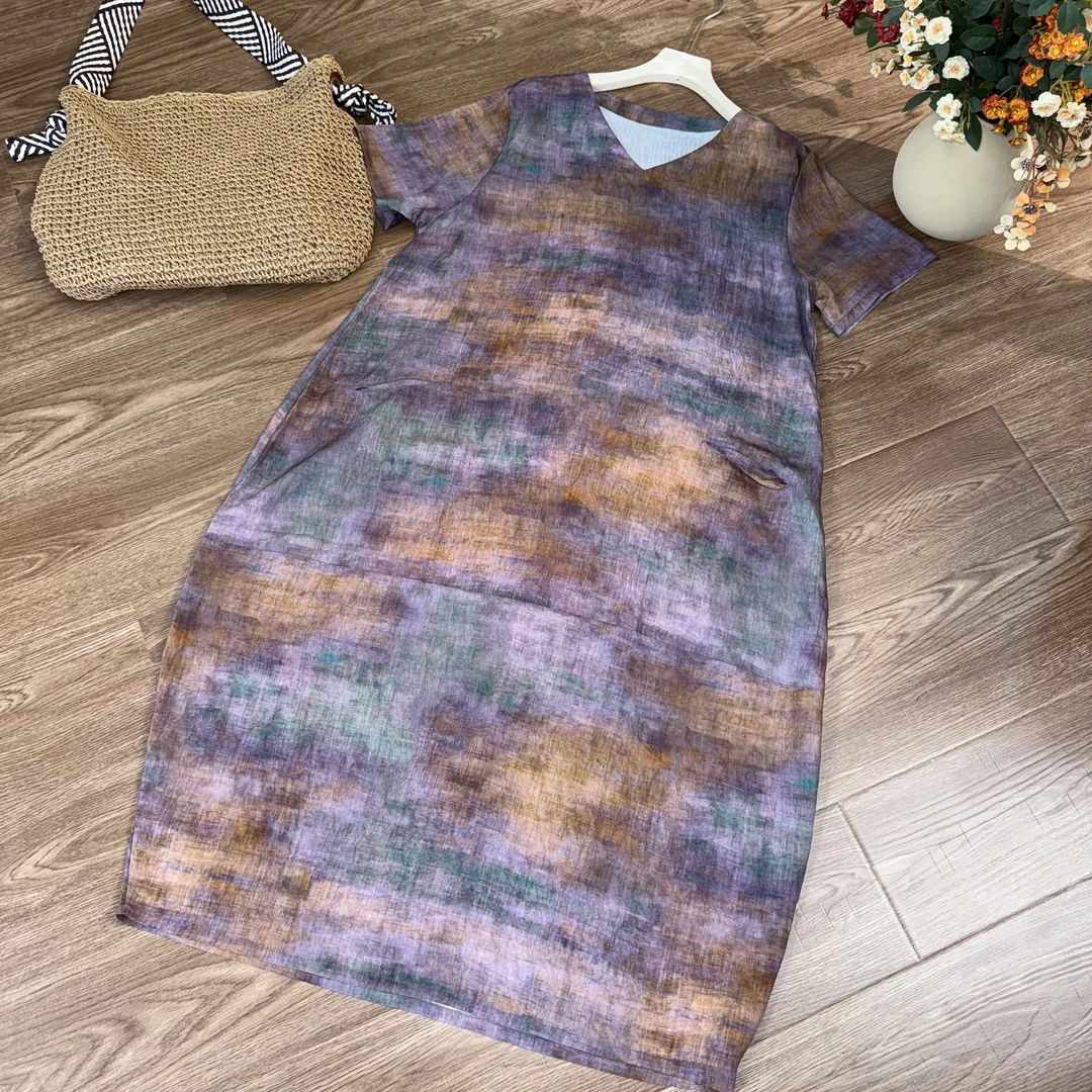 [玥烬]Z269夏季长款显瘦时尚连衣裙气质休闲复古国风旗袍裙