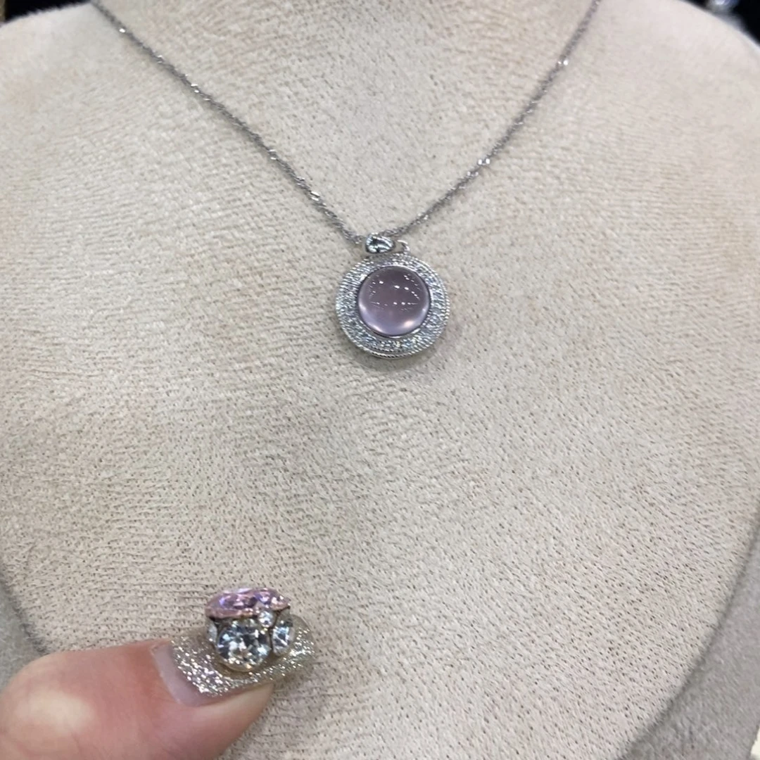 银S925镶嵌萤石颈饰