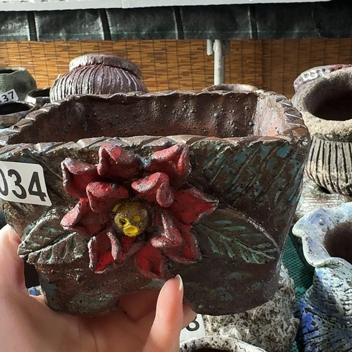 内口11.5高8粗陶手工