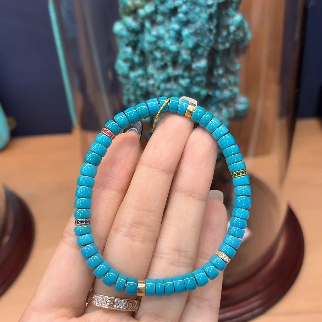 绿松石18K金镶嵌颈饰