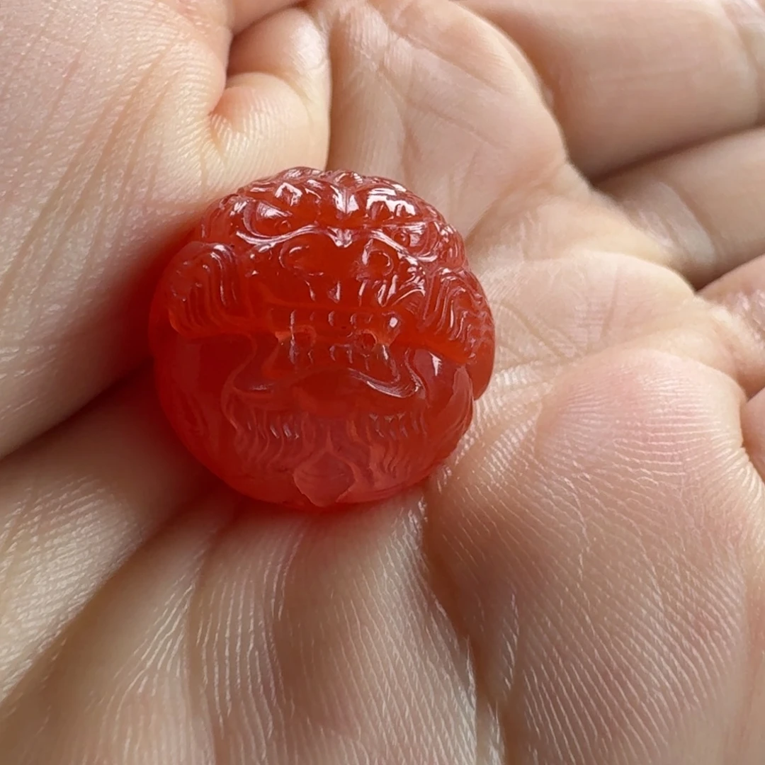 南红玛瑙未镶嵌龙珠17.8