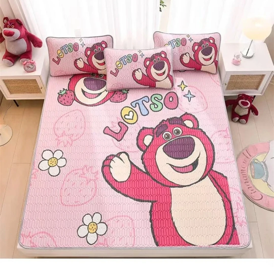 平铺款床笠款乳胶席卡通冰丝凉席1.2 1.5 1.8学生宿舍儿童套装