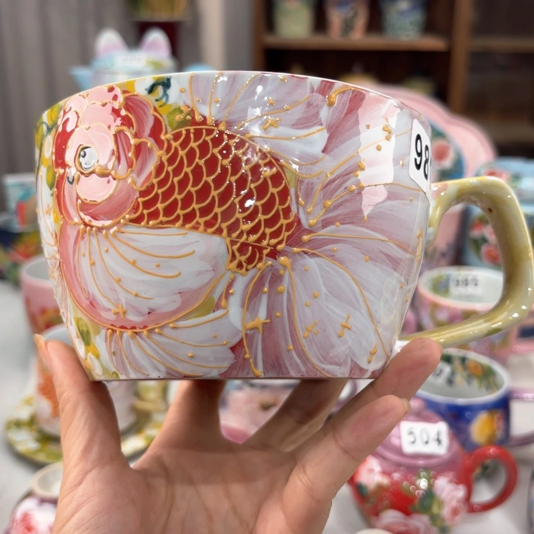 景德镇手绘高温釉下彩陶瓷茶具