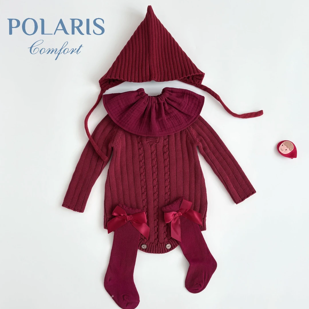 POLARIS | 红团子 | 秋冬季宝宝新年马年针织长袖红色毛衣包屁衣