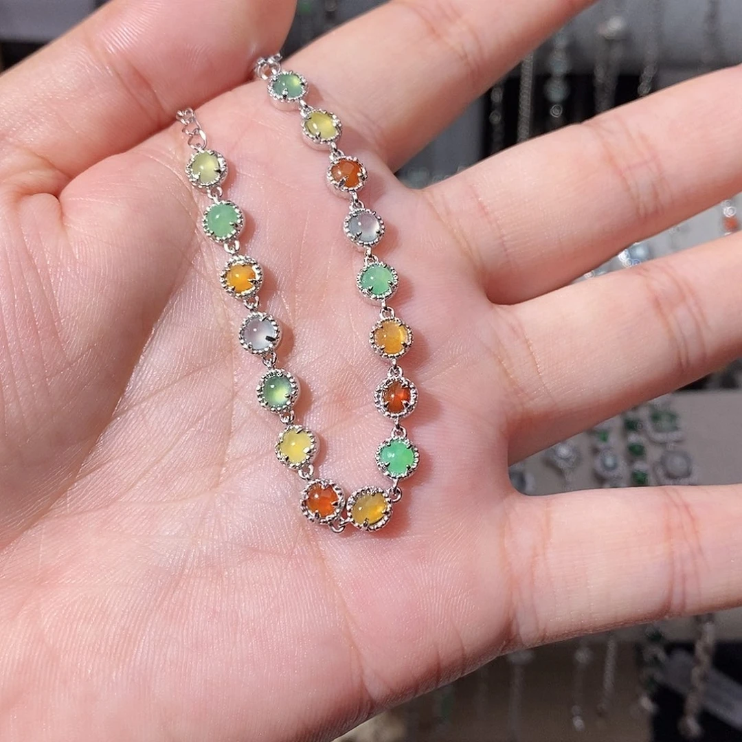 翡翠银S925镶嵌手链