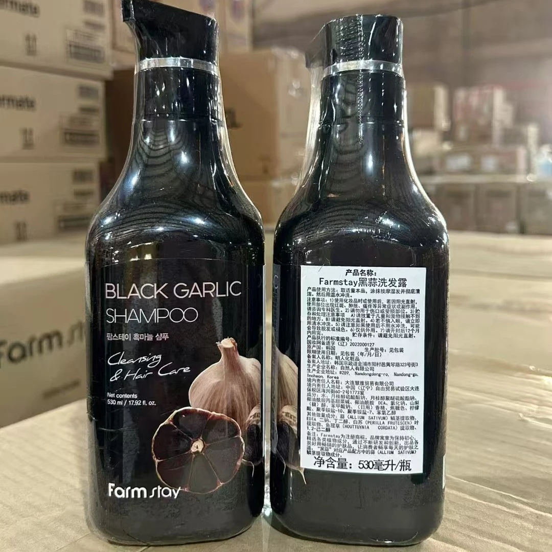 韩国进口黑蒜洗头膏法曼媞Farmstay洗发水顺滑清爽清洁头