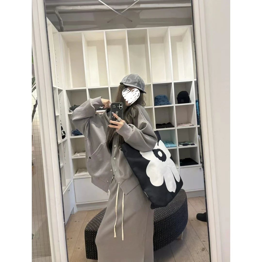 百搭显瘦连帽开衫卫衣半身裙套装   81328