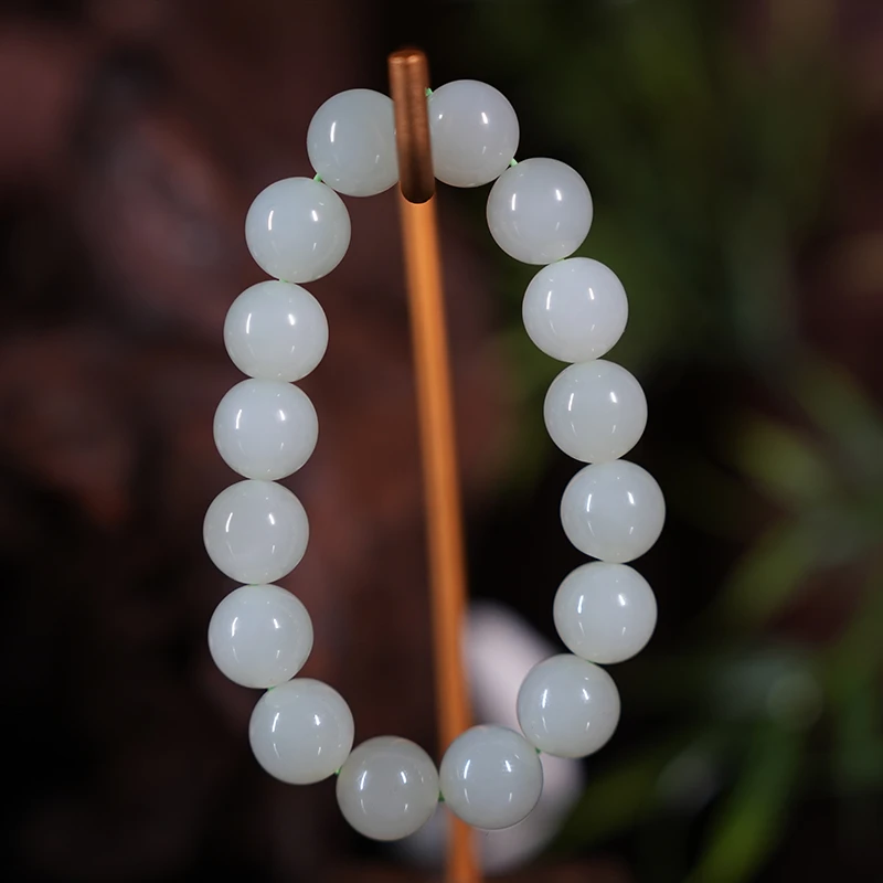 lot33 和田玉白玉手串/qg51212-182234 保利山东