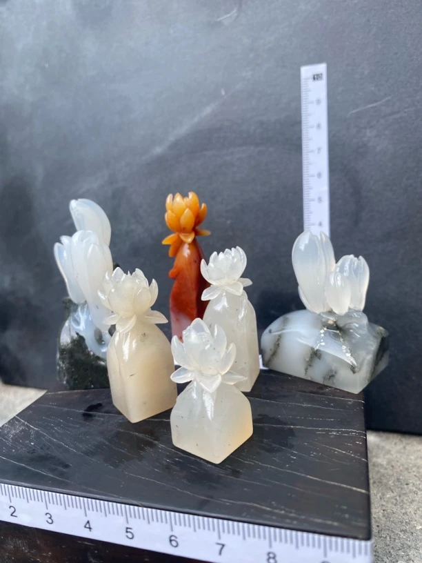 手工书法寿山石品种石雕刻荷花莲花玉兰名章闲章书法印章篆刻