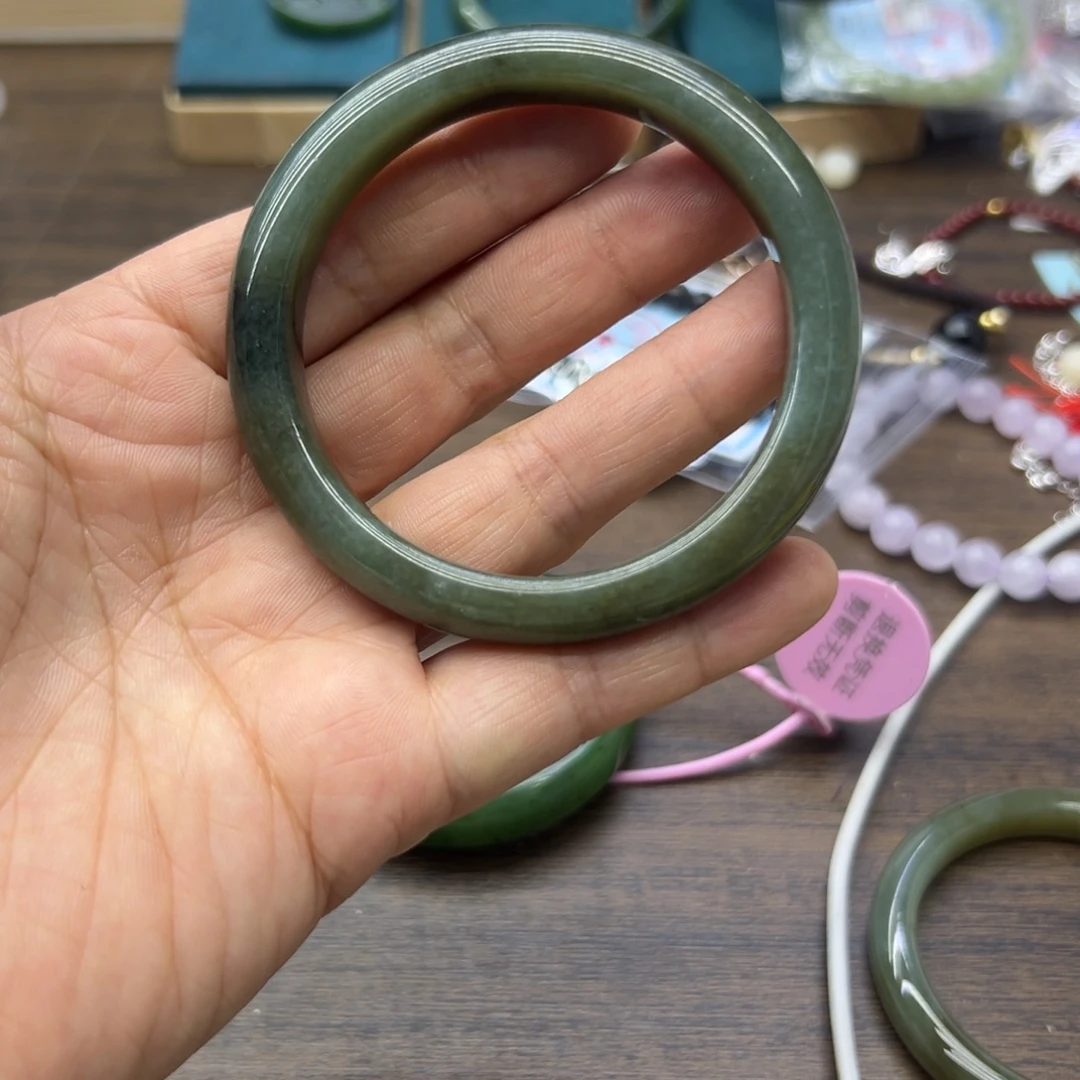 和田玉未镶嵌手镯58.1圈围603