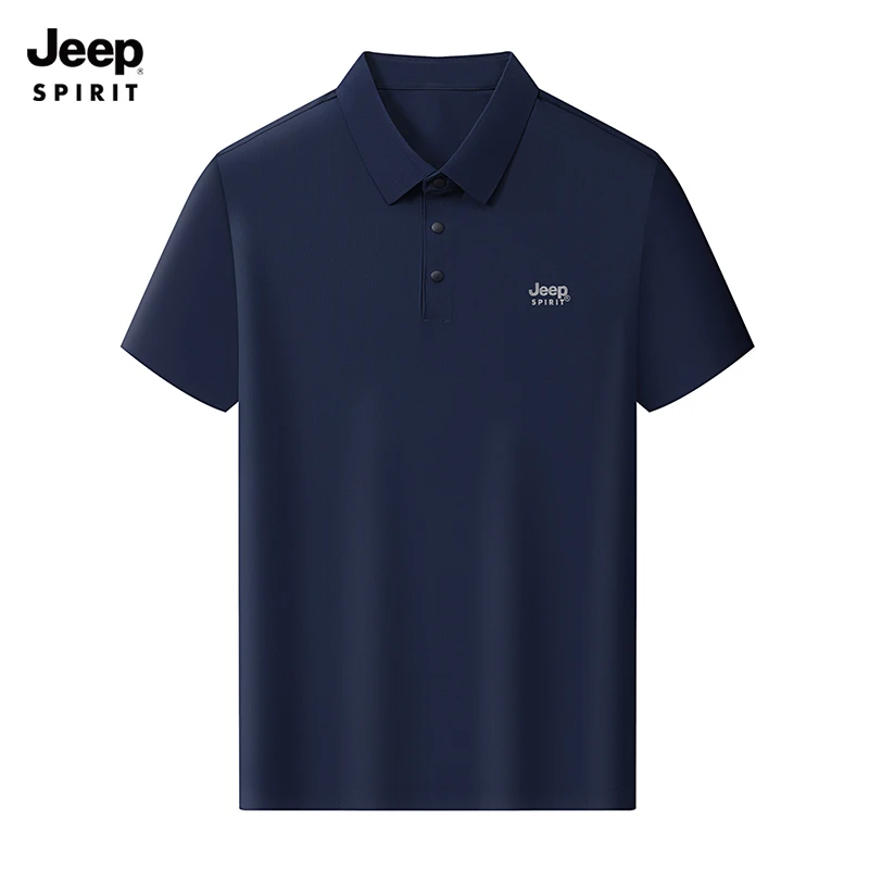 JEEPSPIRIT吉普男士夏季冰感短袖休闲Polo衫透气宽松翻领半袖男装