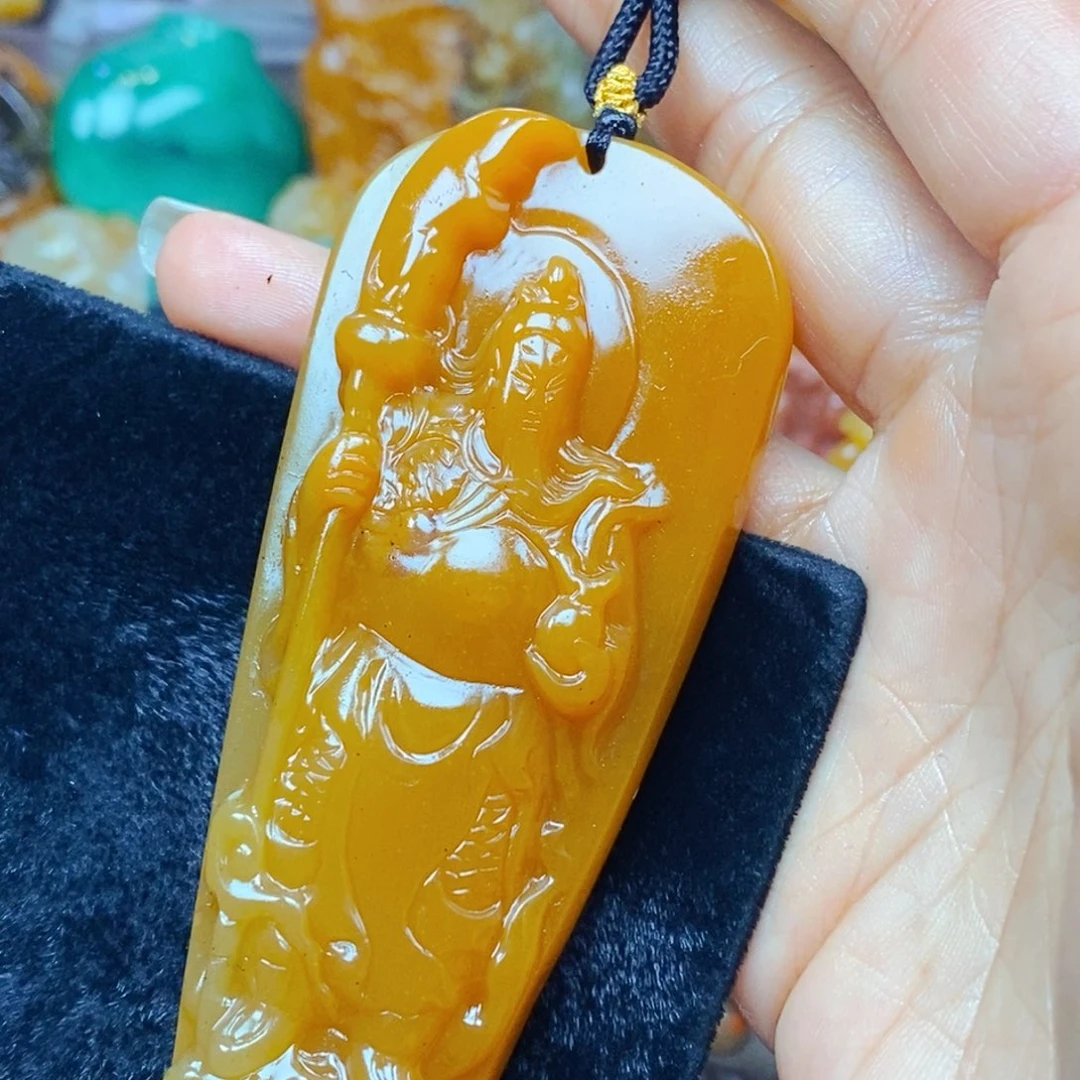 未镶嵌石英质玉（黄龙玉）吊坠(不含链)