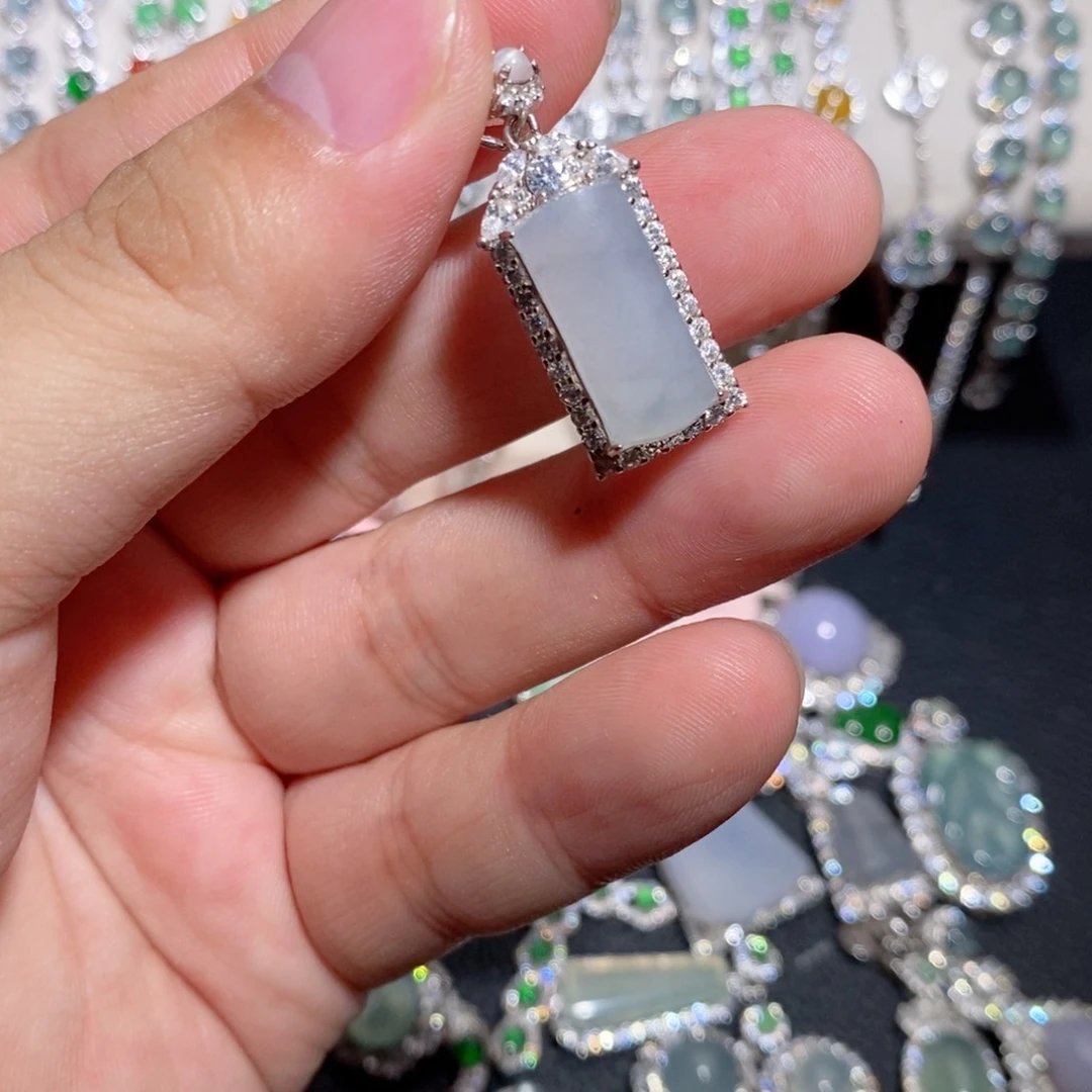 翡翠银S925镶嵌颈饰ijj k