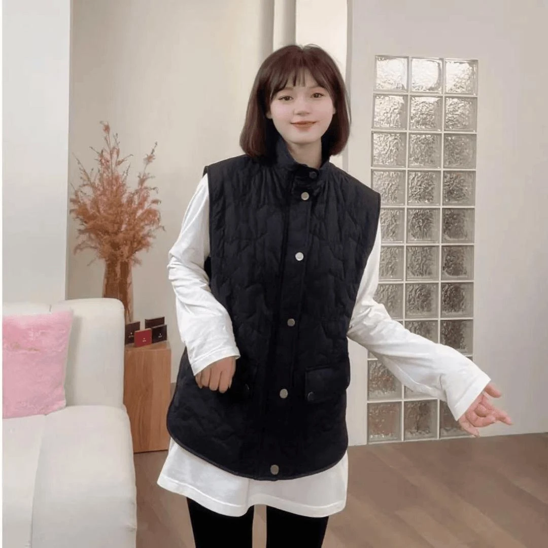 AMASS/阿玛施新款时尚潮流休闲立领百搭新雪丽棉服马夹女540071