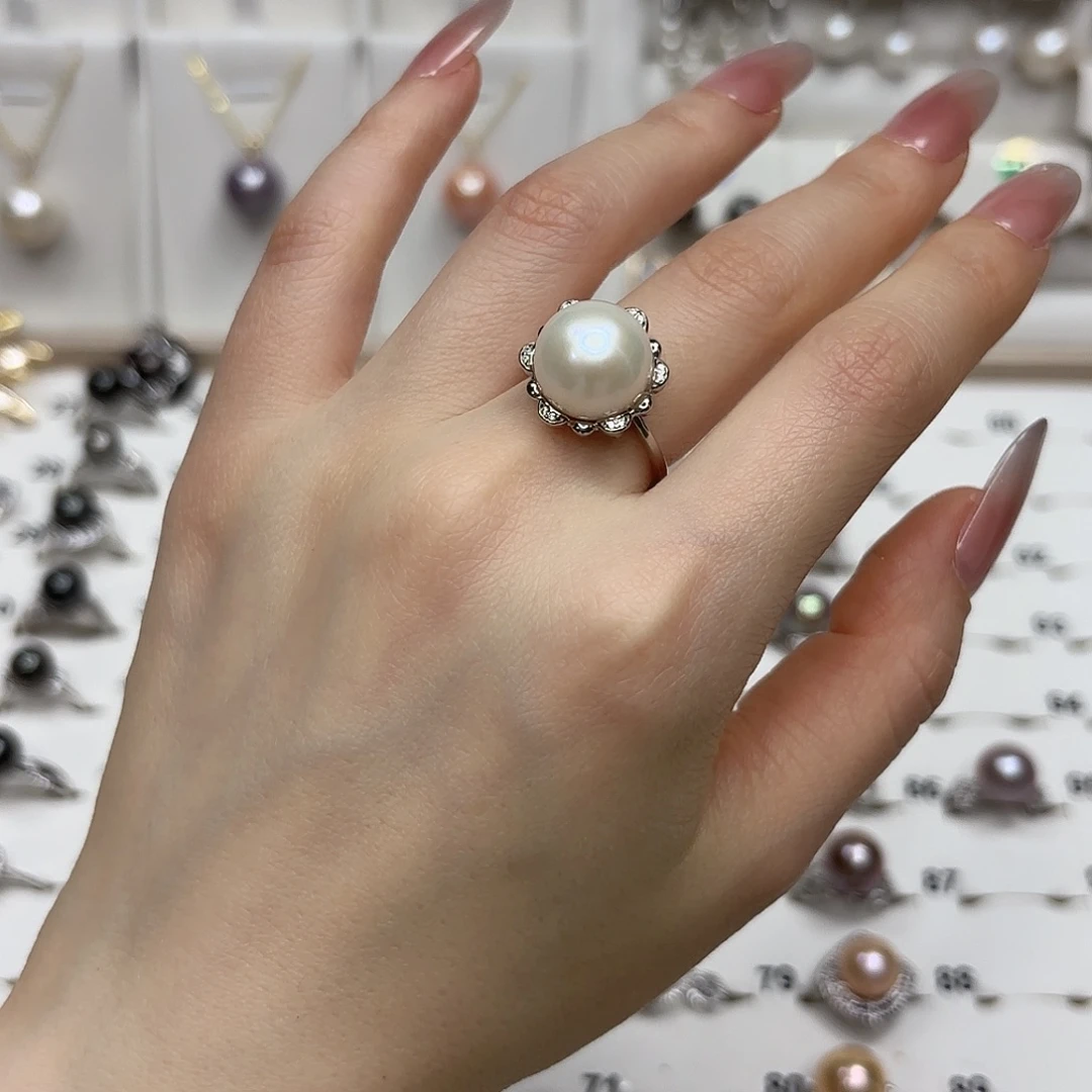 妮***妮淡水珍珠银S925镶嵌戒指