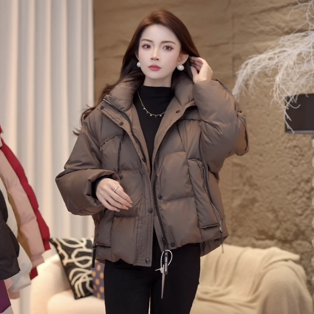 潮流【琳夏-麦小方块】短款羽绒服韩版外套休闲冬季女百保暖