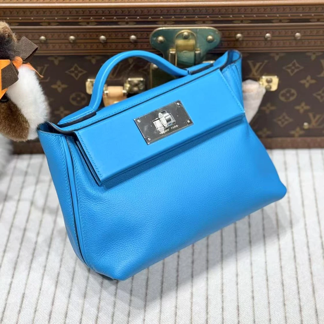 全新未使用 Hermes/爱马仕 lina/爱马仕mini2424Z刻 佛罗里达蓝包
