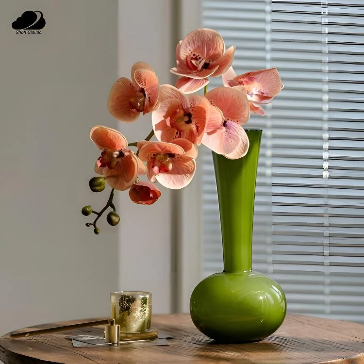 短云|欧式创意复古简约ins风厚实透明干花玻璃花瓶高级感客厅摆件