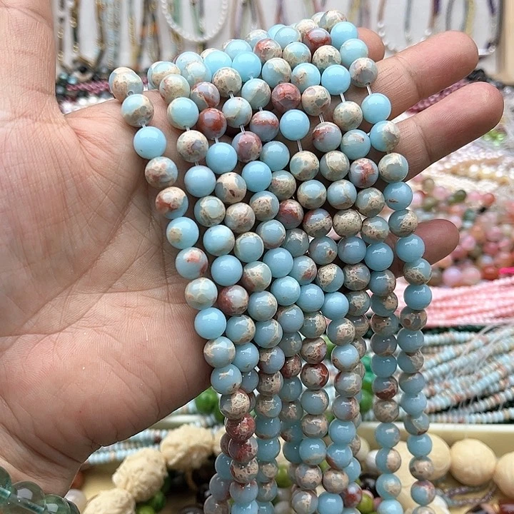 玛瑙/玉髓珠宝半成品未镶嵌一条8mm寿山石