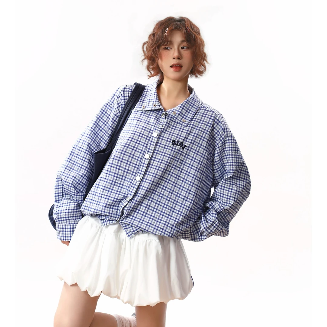 格子外套女秋季新款上衣女装短款三季洋气衣服女出街衣服