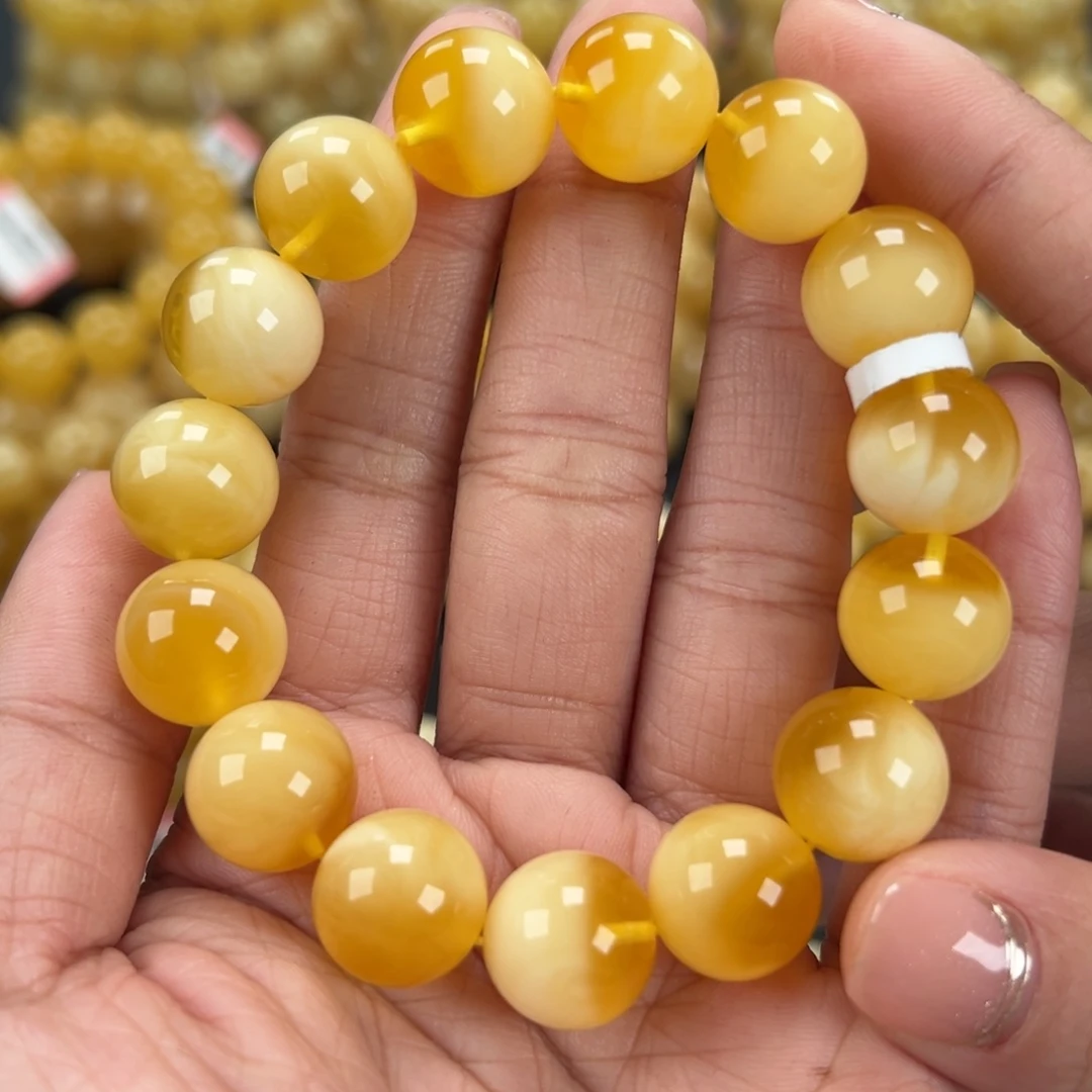 琥珀未镶嵌手链22克