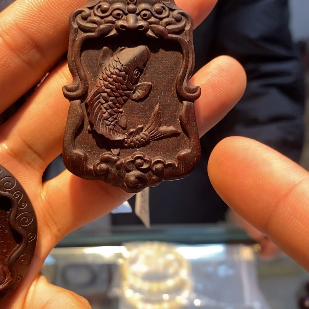 小叶紫檀手串/手链鱼牌